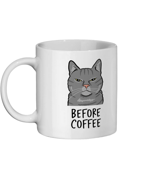 Before and After Coffee Cat Meme Mug