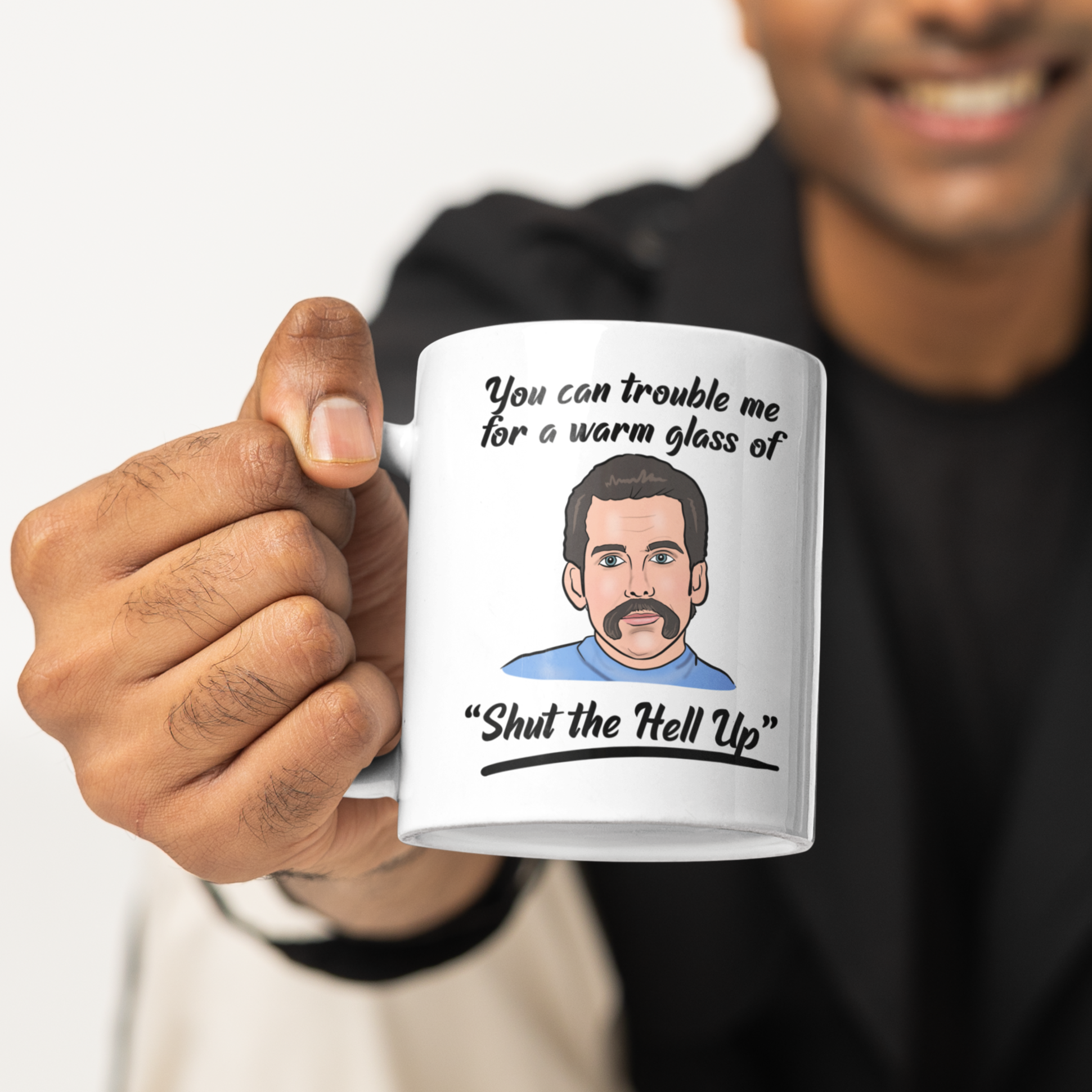 Ben Stiller Happy Gilmore Shut the Hell up Mug